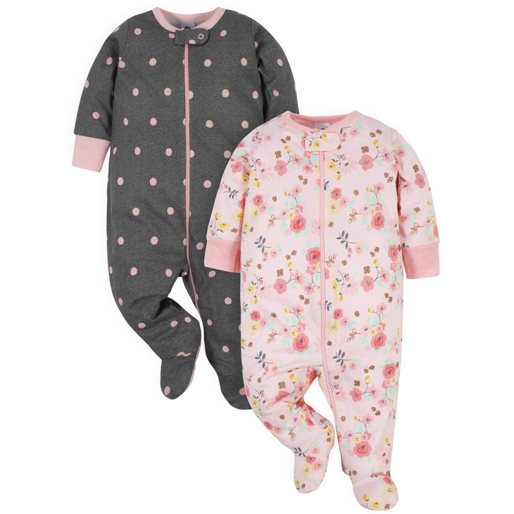 14-Piece Baby Girls Love You Onesies® Bodysuits, Sleep 'N Plays, Caps, Bibs, & Burp Cloths Set