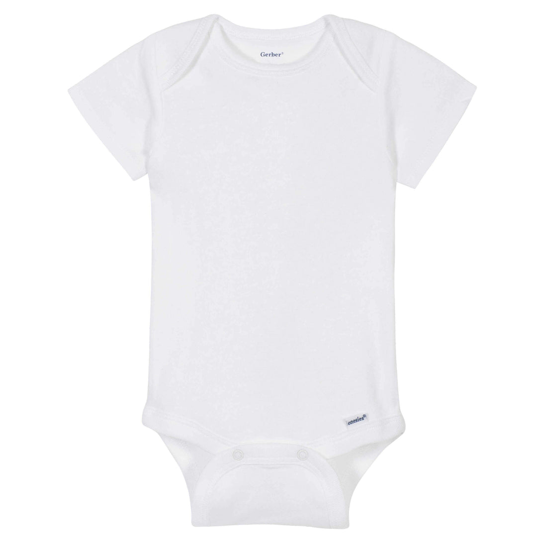 Premium Short Sleeve Onesies® Bodysuit - White-Gerber Childrenswear