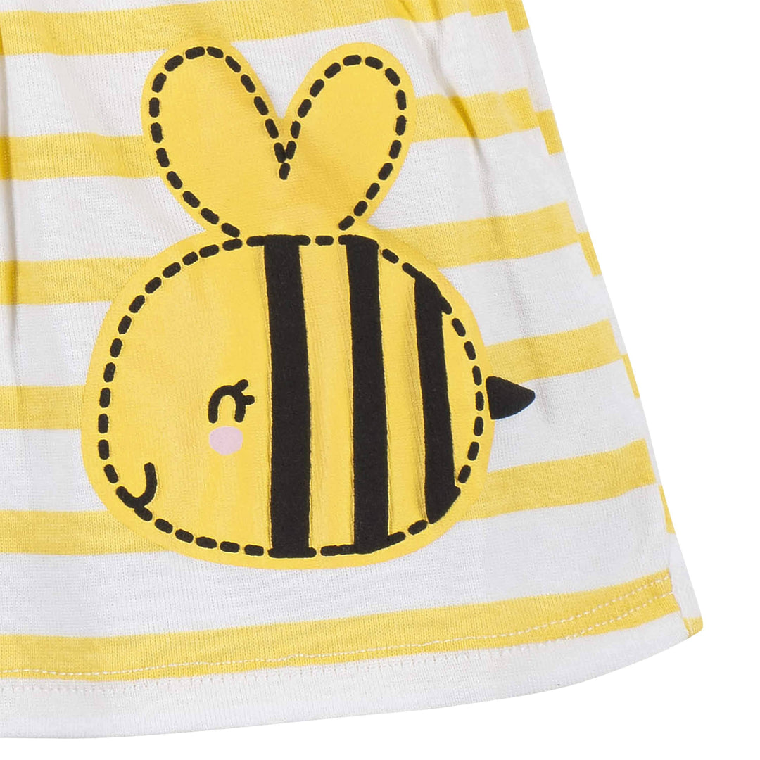 3-Piece Baby & Toddler Girls Bee Garden Dress, Diaper Cover & Headband Set-Gerber Childrenswear