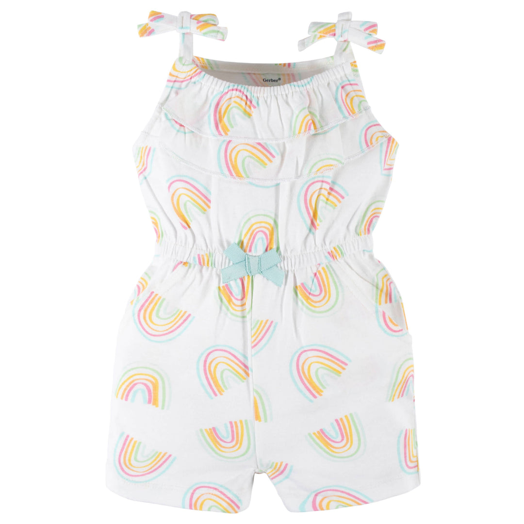 2-Pack Baby & Toddler Girls Dots Of Rainbows Tank Rompers-Gerber Childrenswear