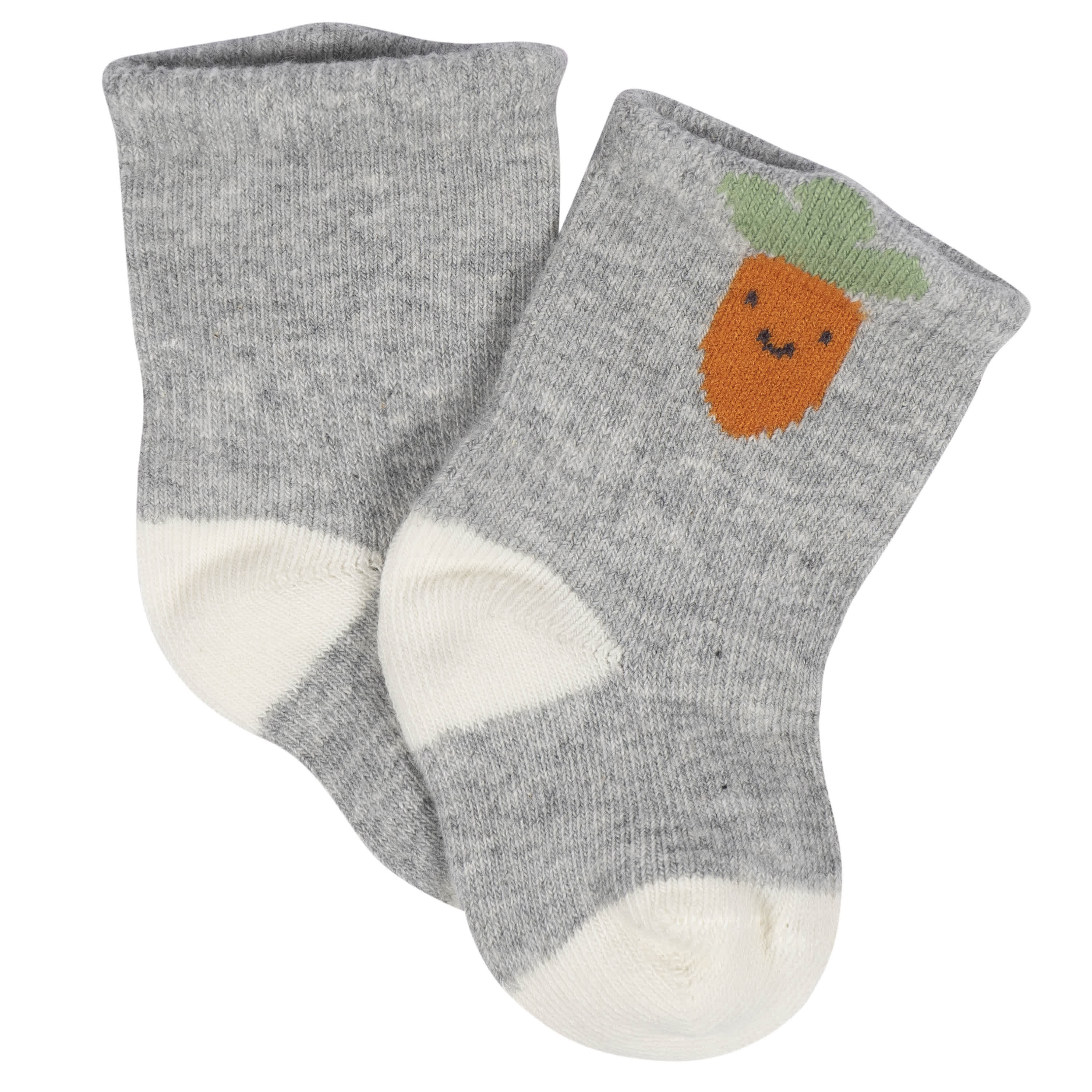 8-Pack Baby Neutral Happy Veggies Jersey Wiggle Proof® Socks