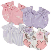 4-Pack Baby Girls Bunny Ballerina No Scratch Mittens-Gerber Childrenswear