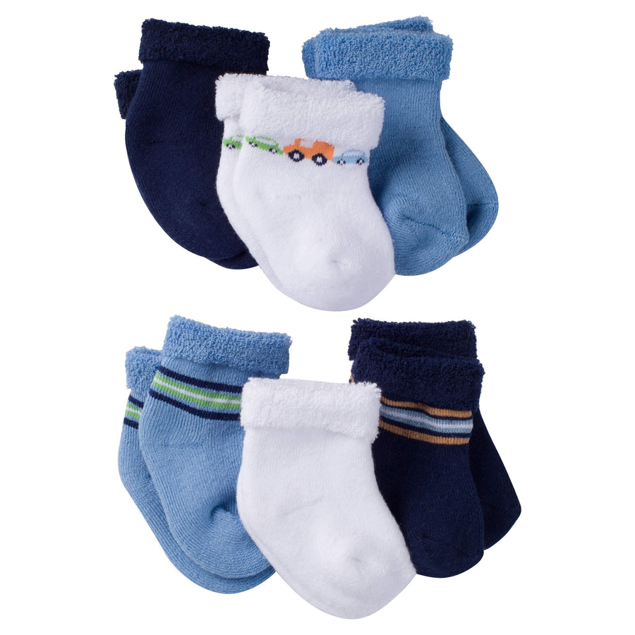 Gerber® 6-Pack Baby Boys Cars Crew Socks-Gerber Childrenswear