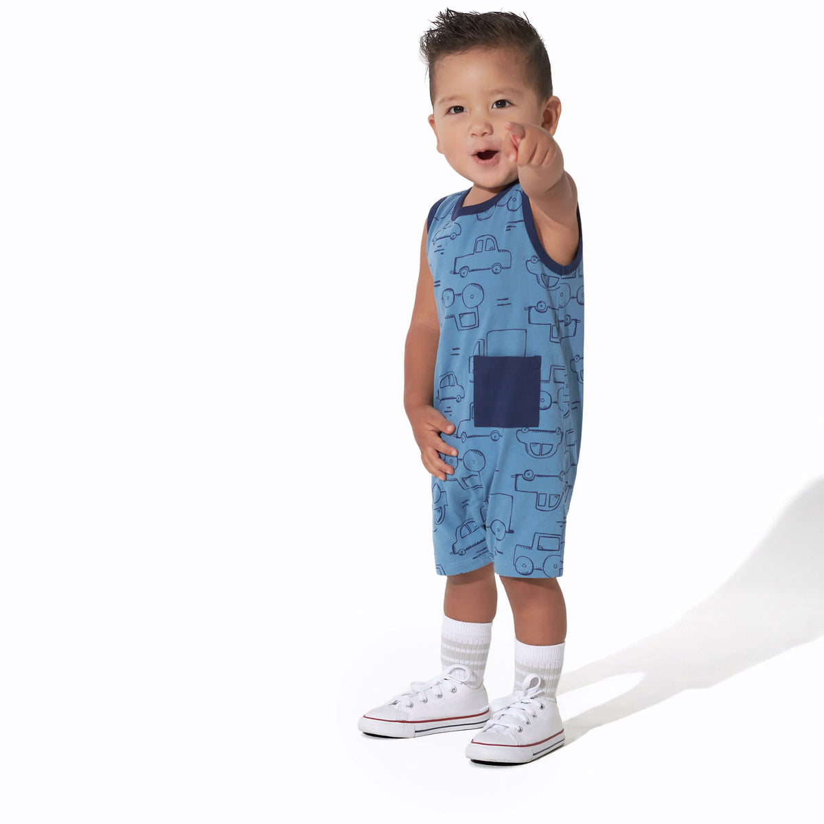3-Pack Baby Boys Construction Zone Rompers