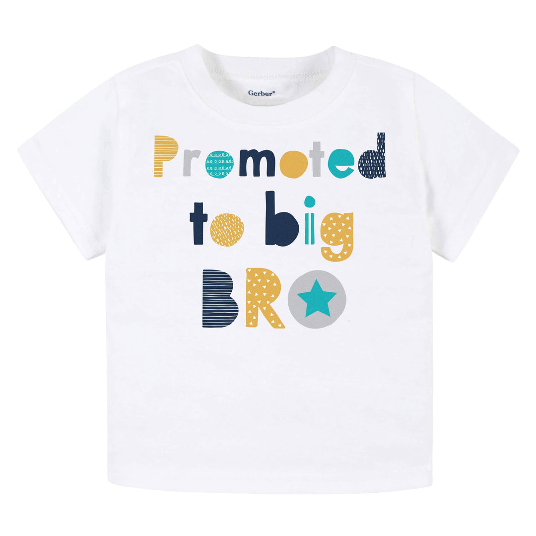 Baby & Toddler Boy "Promoted To Big Bro" Short Sleeve Tee-Gerber Childrenswear