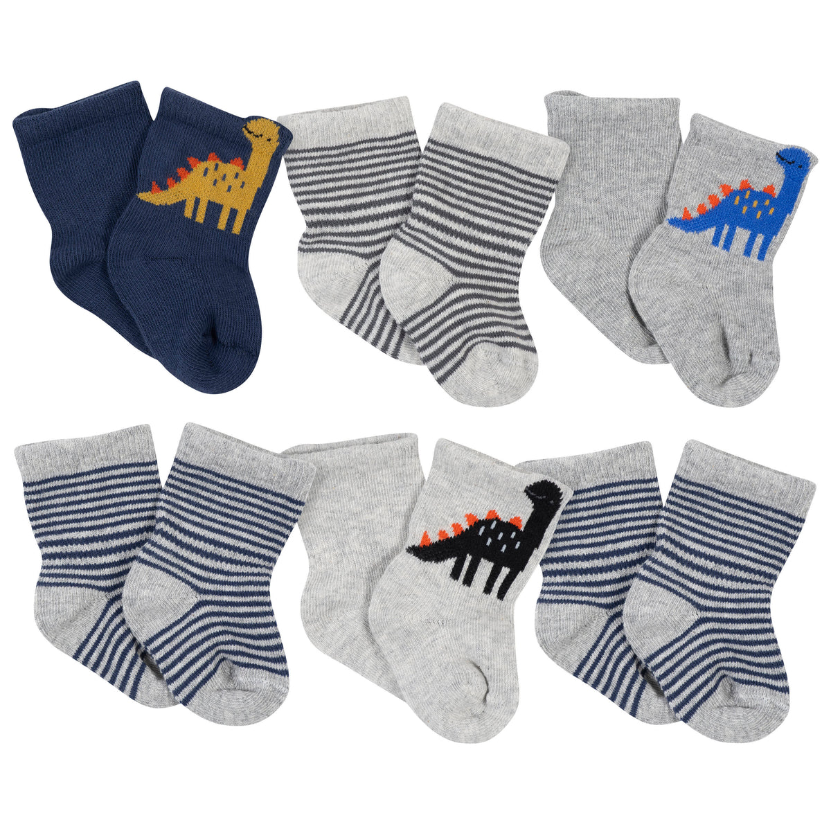 6-Pack Baby Boys Dino Wiggle-Proof™ Socks-Gerber Childrenswear
