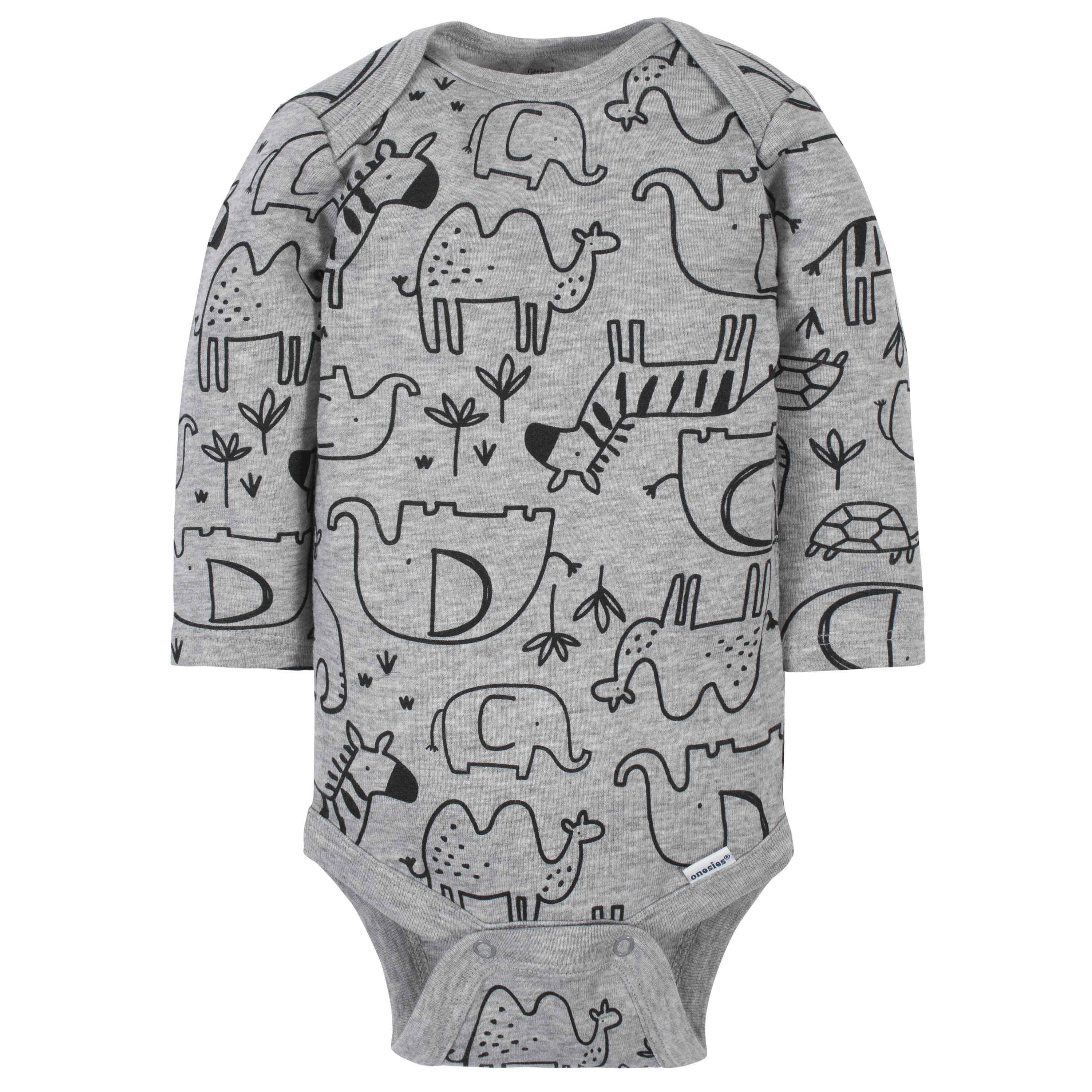 6-Pack Baby Boys Jungle Long Sleeve Onesies® Bodysuits-Gerber Childrenswear