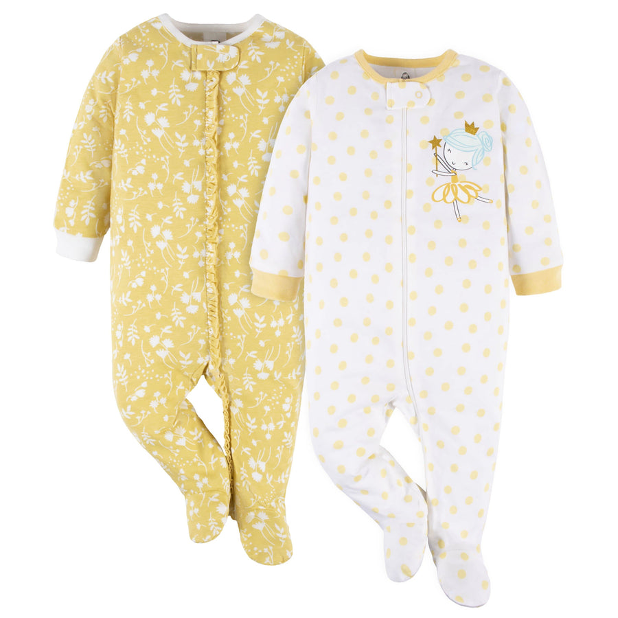 2-Pack Baby Girls Yellow Garden Sleep 'N Plays-Gerber Childrenswear