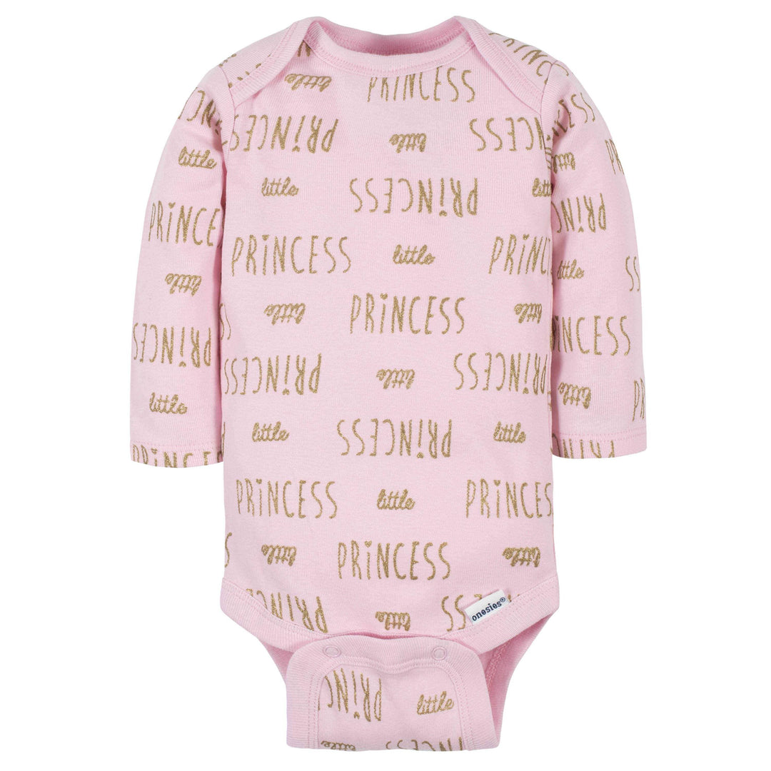 6-Pack Baby Girls Princess Long Sleeve Onesies® Bodysuits-Gerber Childrenswear