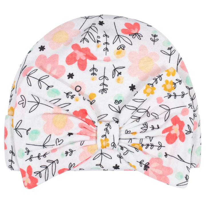 3-Piece Baby Girls Garden Floral Organic Onesies® Brand Bodysuit, Tutu Pant, & Cap Set
