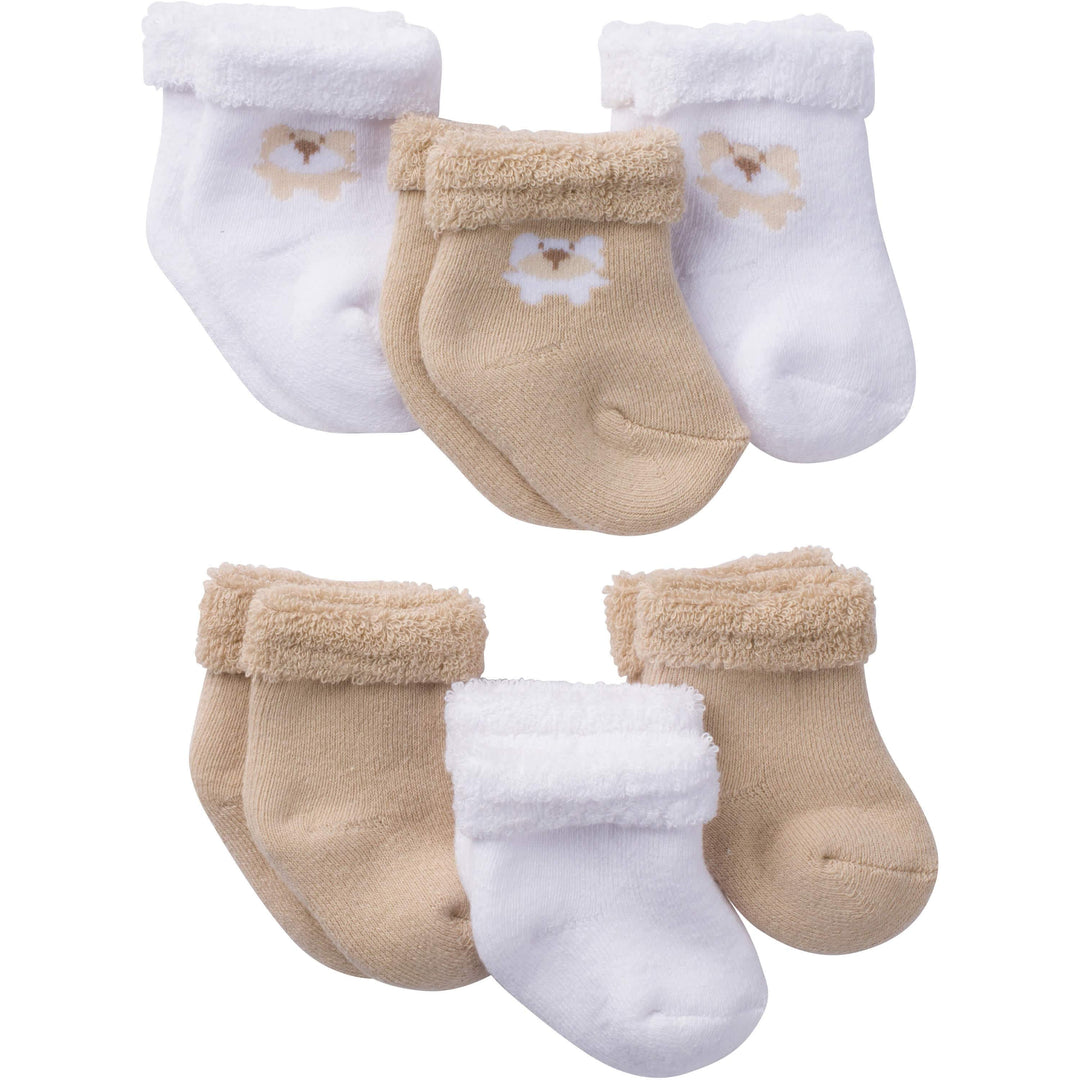 Gerber® 6-Pack Baby Neutral Teddy Bear Crew Socks-Gerber Childrenswear