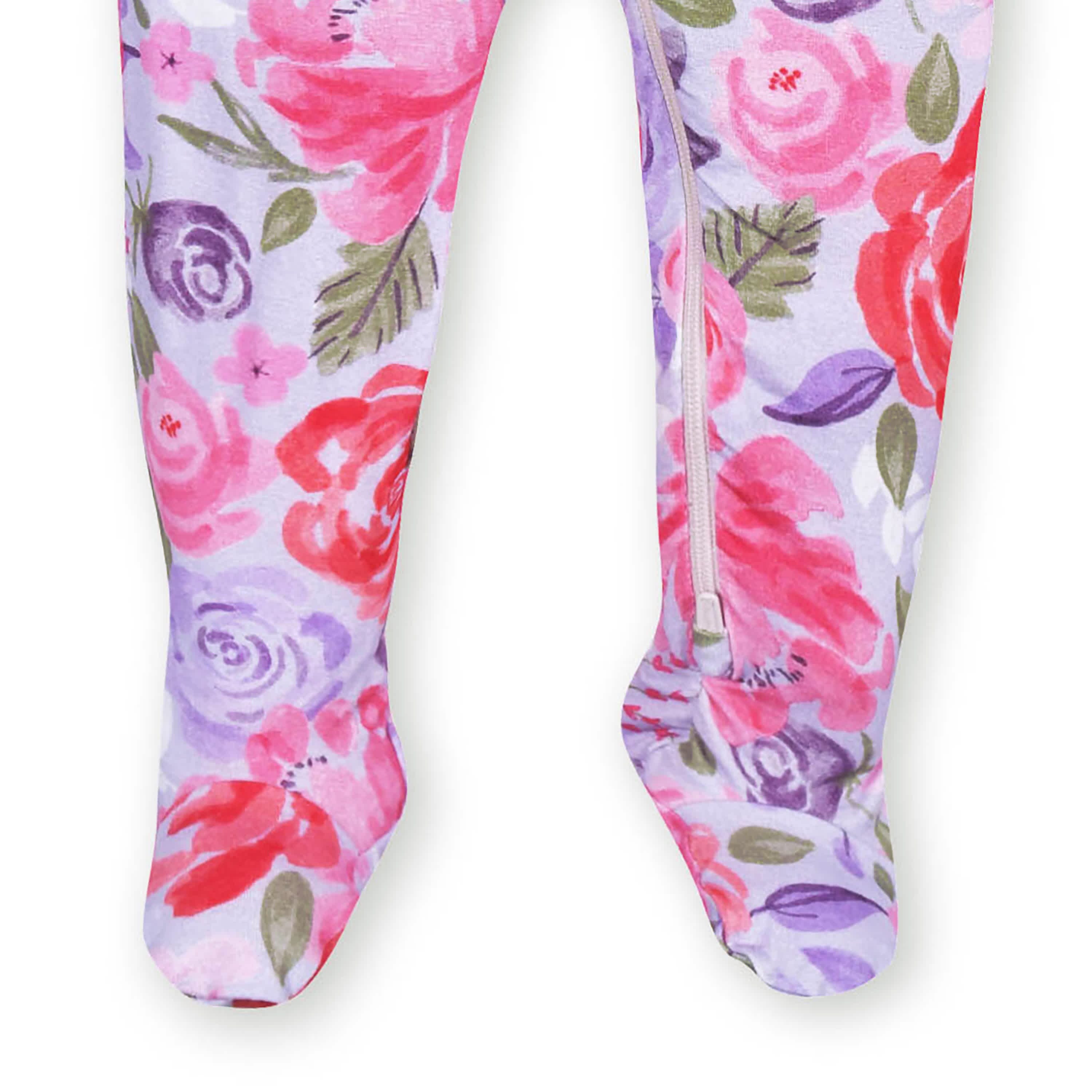 Baby & Toddler Girls Lilac Garden Buttery-Soft Viscose Made from Eucalyptus Snug Fit Footed Pajamas