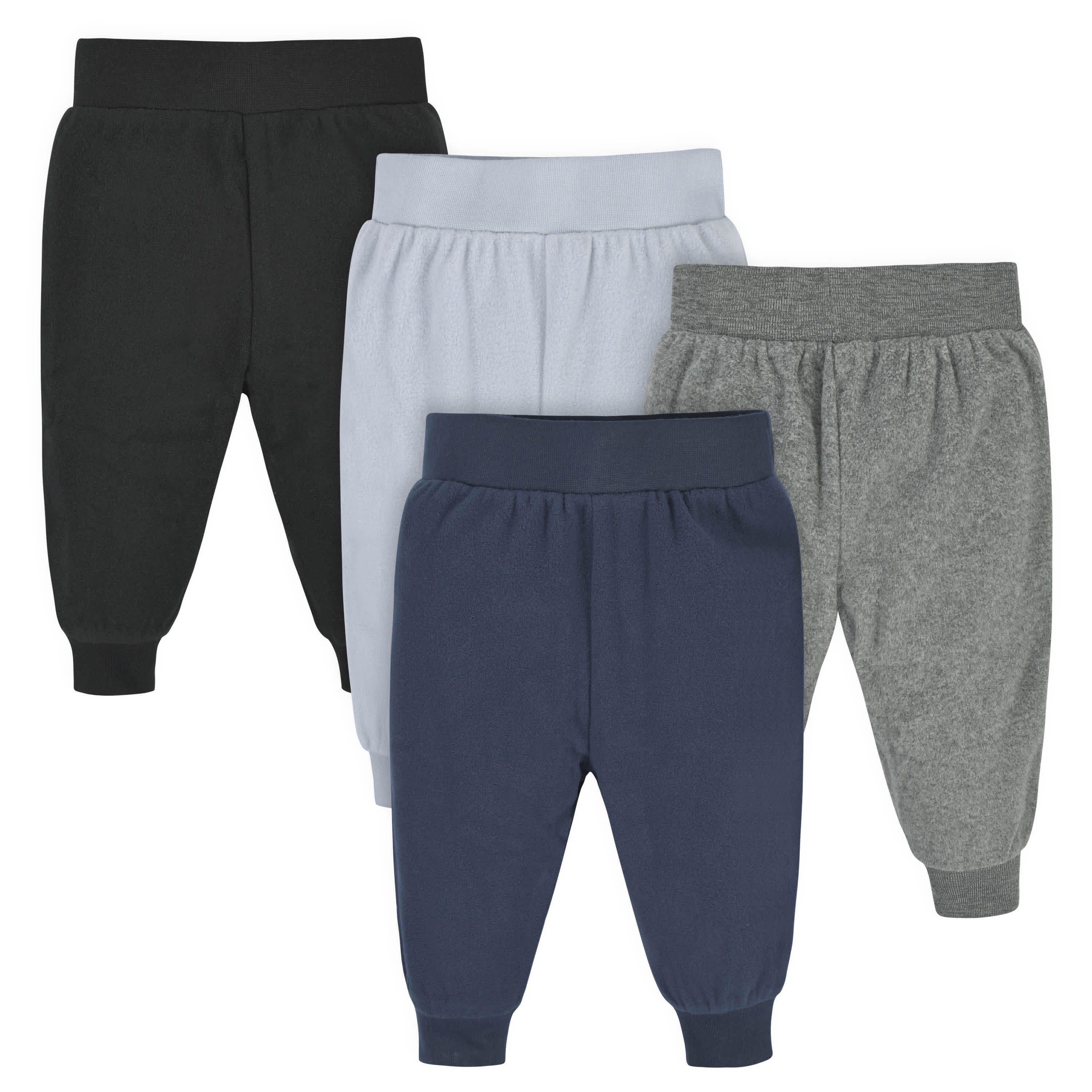 4-Pack Baby Boys Navy & Gray Microfleece Pants-Gerber Childrenswear