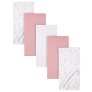 5-Pack Baby Girls Critters Flannel Receiving Blankets-Gerber Childrenswear