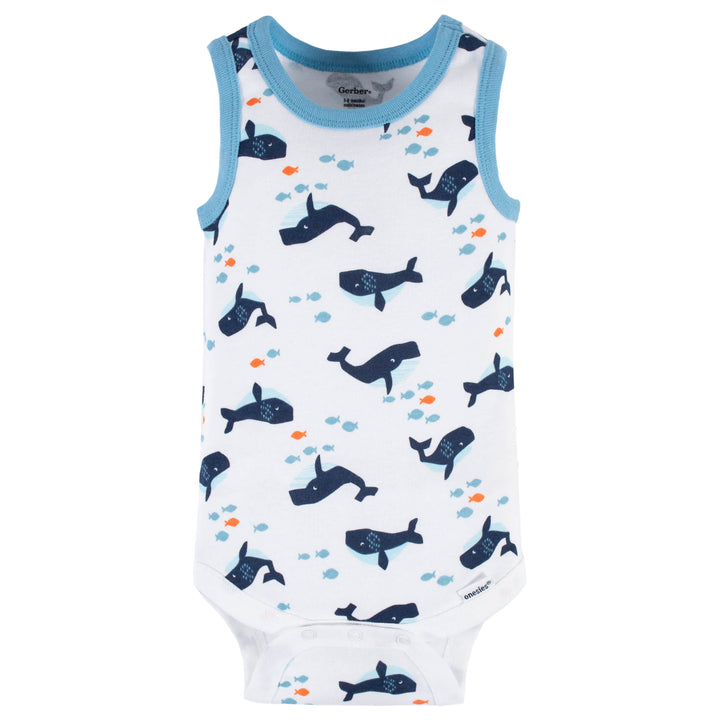 4-Pack Baby Boys Sea Friends Tank Onesies® Bodysuits-Gerber Childrenswear