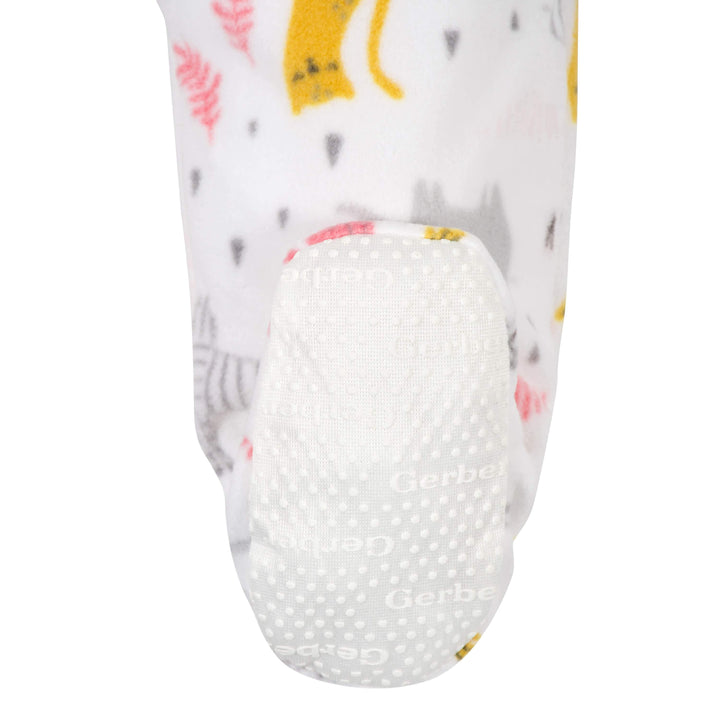 Gerber® 2-Pack Baby Girls Zoo & Zebra Fleece Pajamas-Gerber Childrenswear