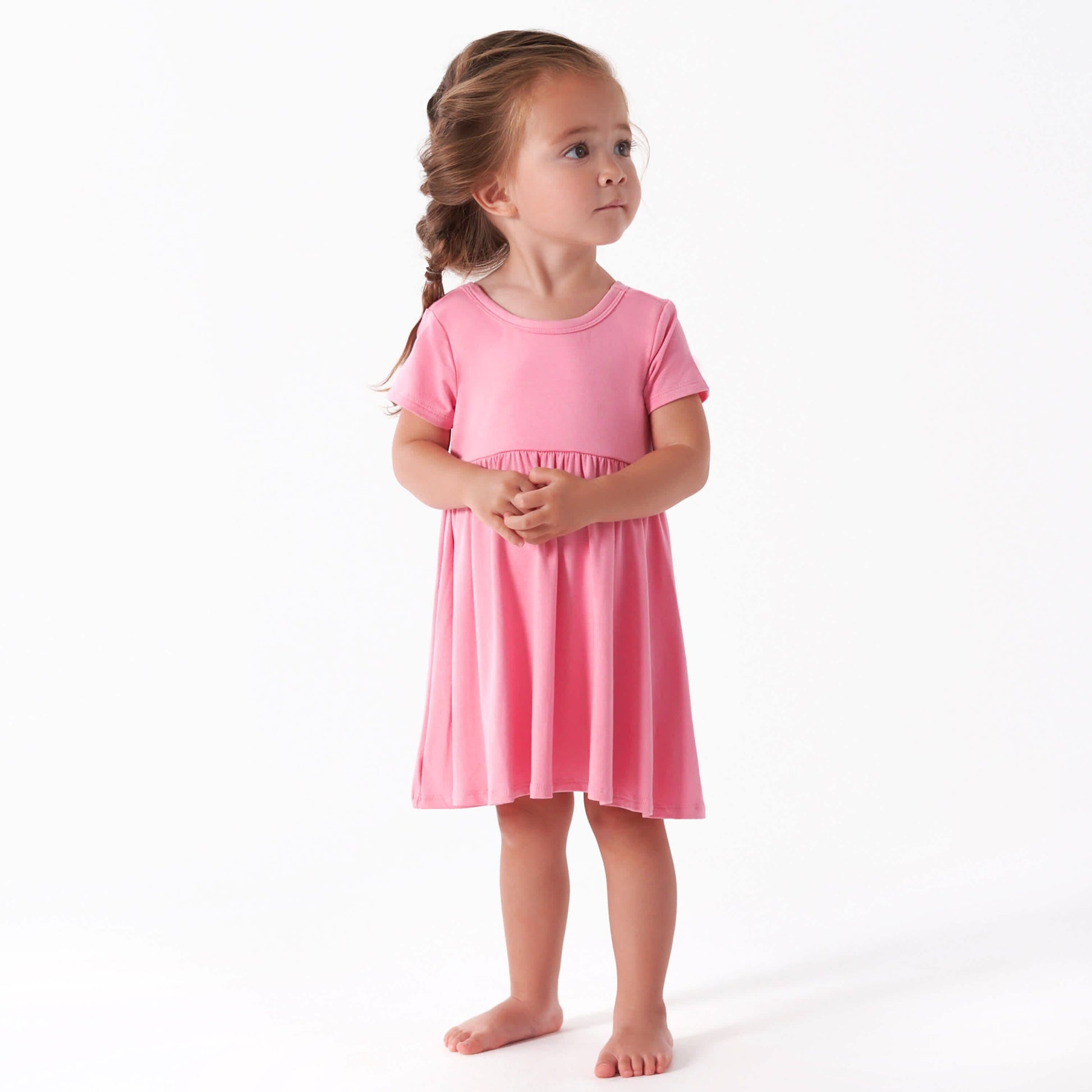 Infant & Toddler Girls Sea Pink Buttery-Soft Viscose Made from Eucalyptus Twirl Dress