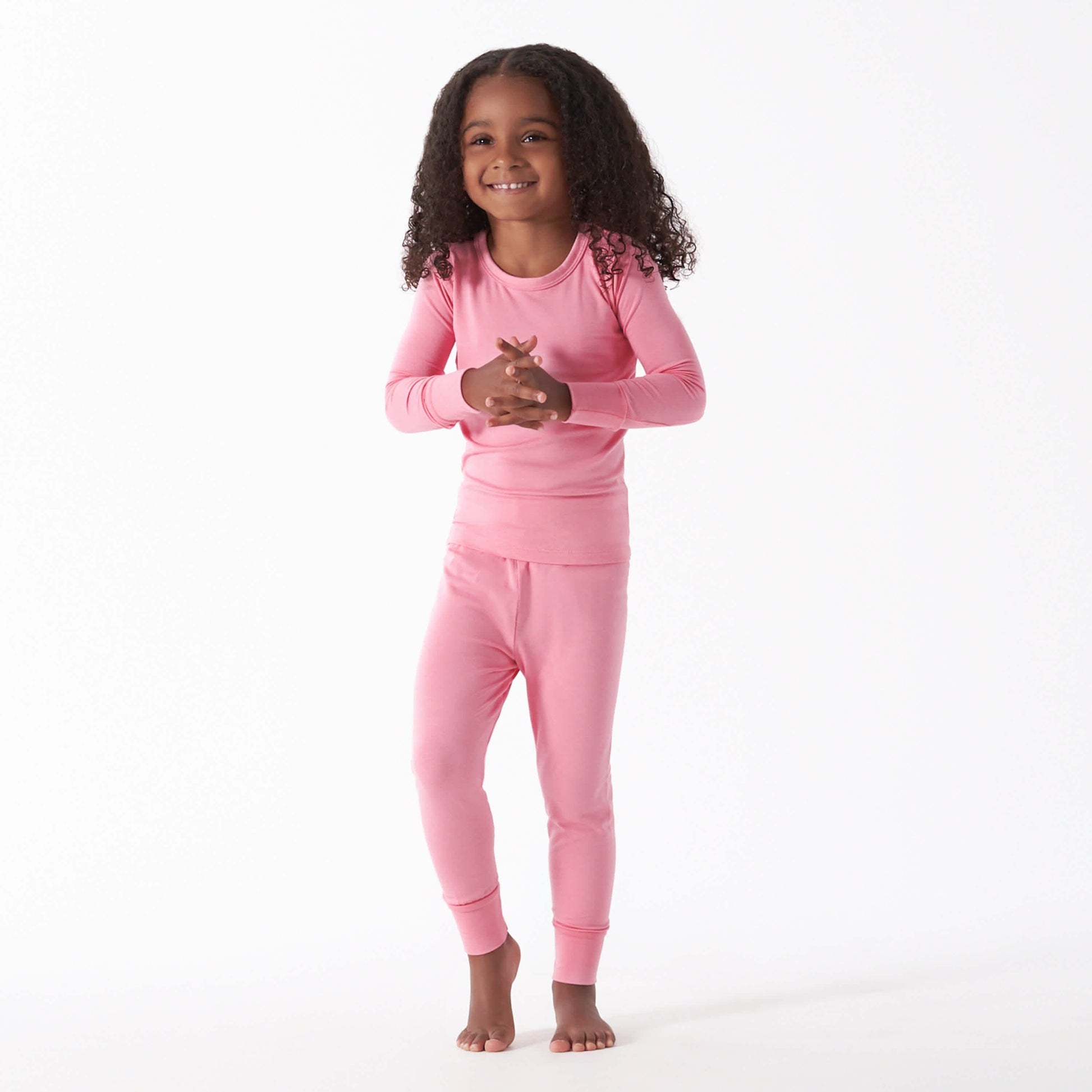 2-Piece Infant & Toddler Girls Sea Pink Buttery-Soft Viscose Made from Eucalyptus Snug Fit Pajamas