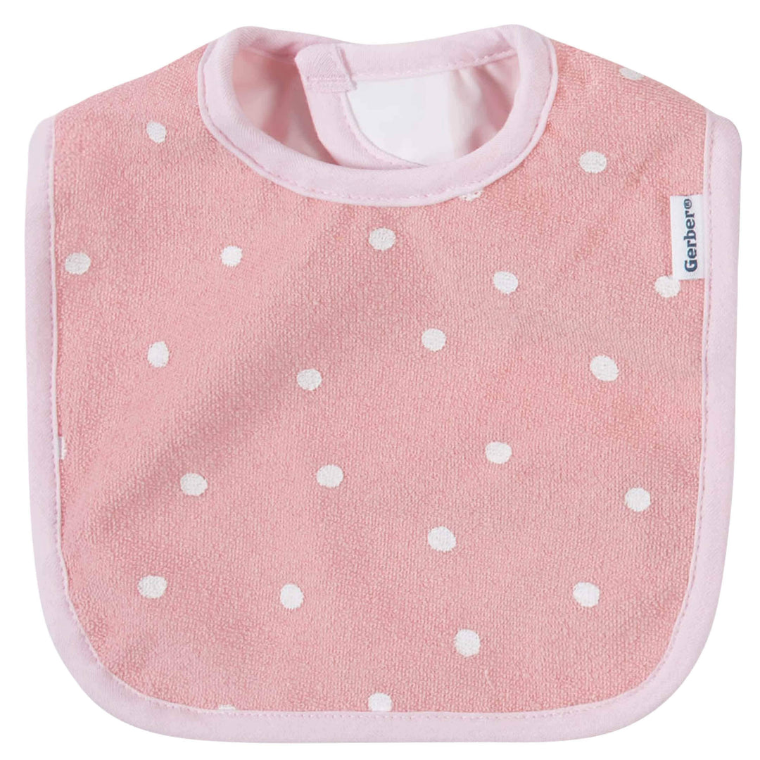7-Piece Baby Girls Princess Terry Bibs & Terry Burp Cloths Set-Gerber Childrenswear
