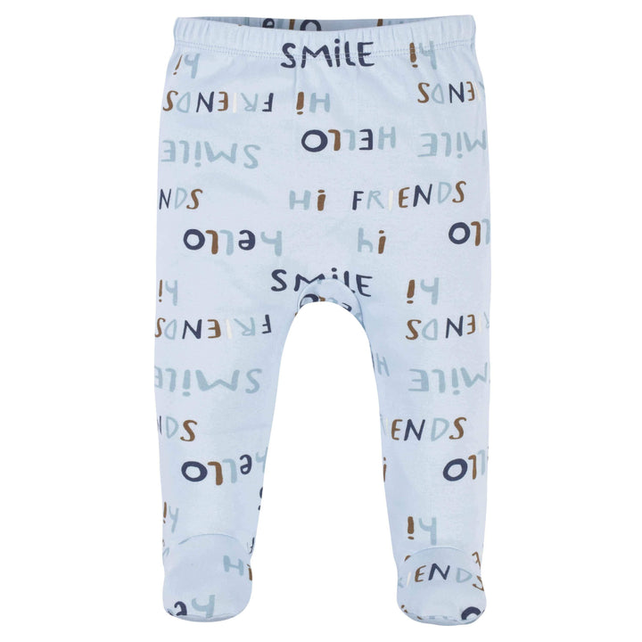 3-Piece Baby Boys Comfy Stretch "Smile" Long Sleeve Shirt, Footed Pant, & Cap Set-Gerber Childrenswear