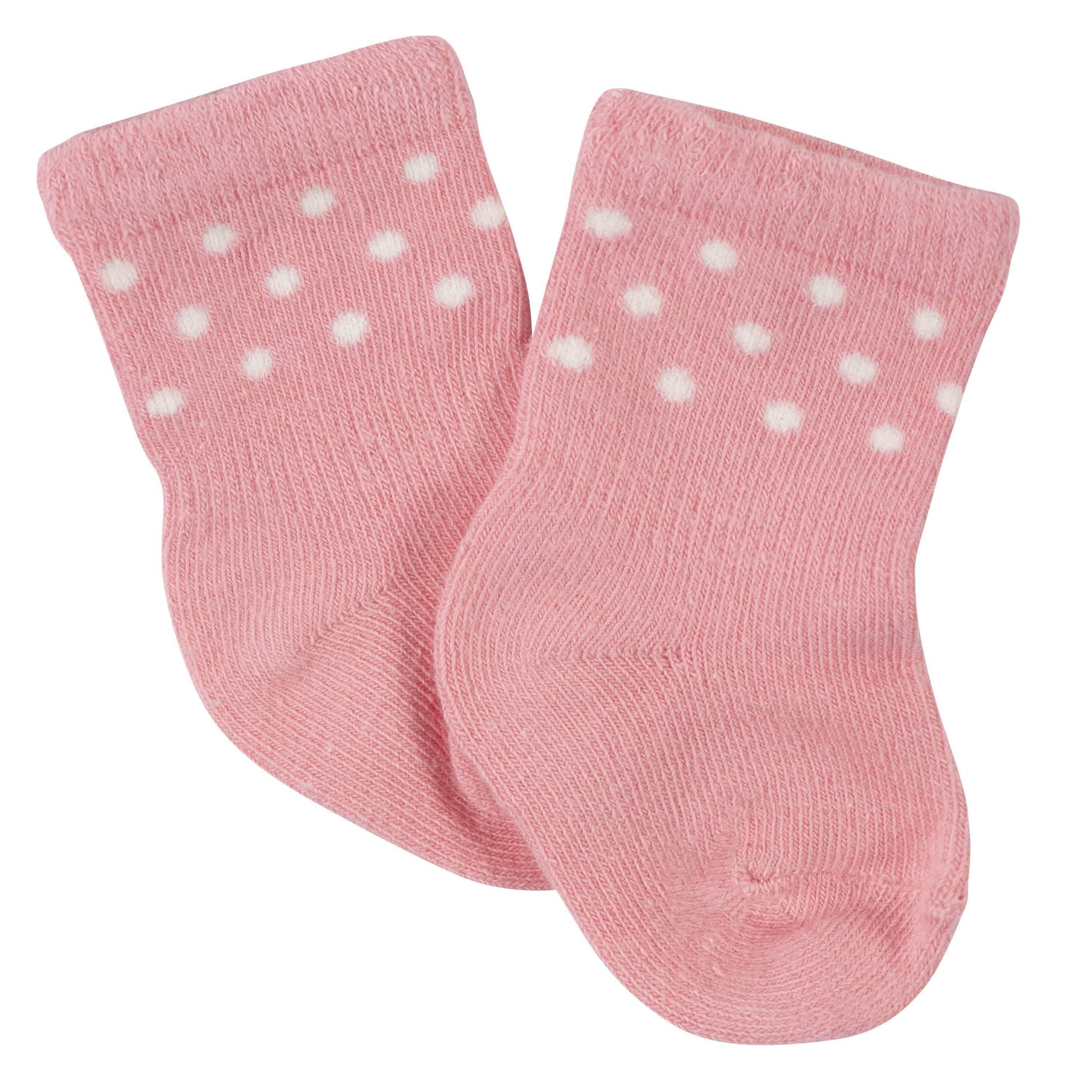 6-Pack Baby Girls Princess Wiggle-Proof™ Jersey Crew Socks-Gerber Childrenswear