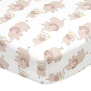 Girls Elephants Fitted Crib Sheet-Gerber Childrenswear