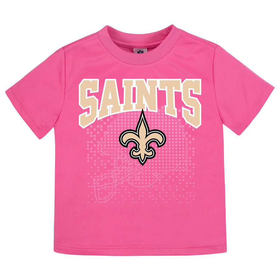 New Orleans Saints Girls Short Sleeve Tee Shirt-Gerber Childrenswear
