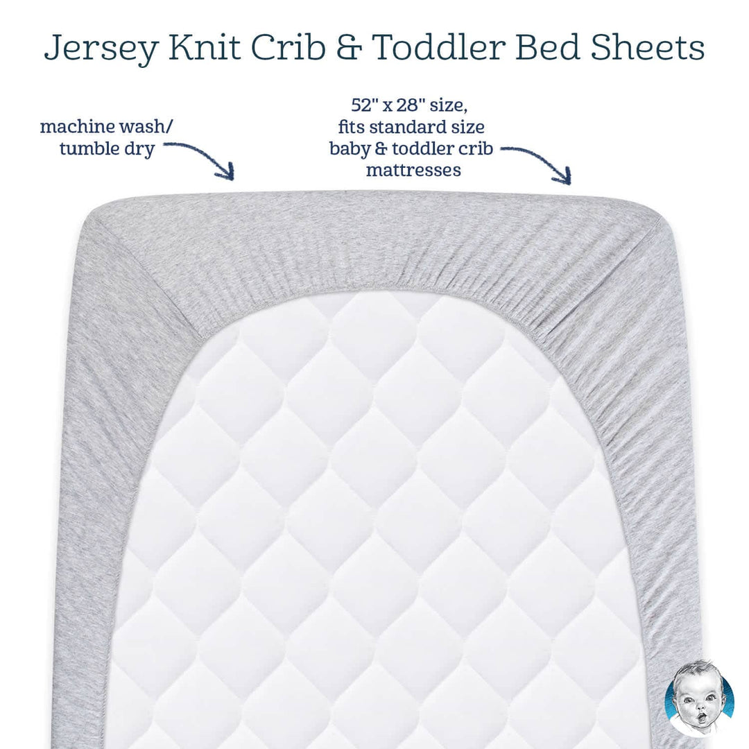 Boys Gray Fitted Crib Sheet-Gerber Childrenswear