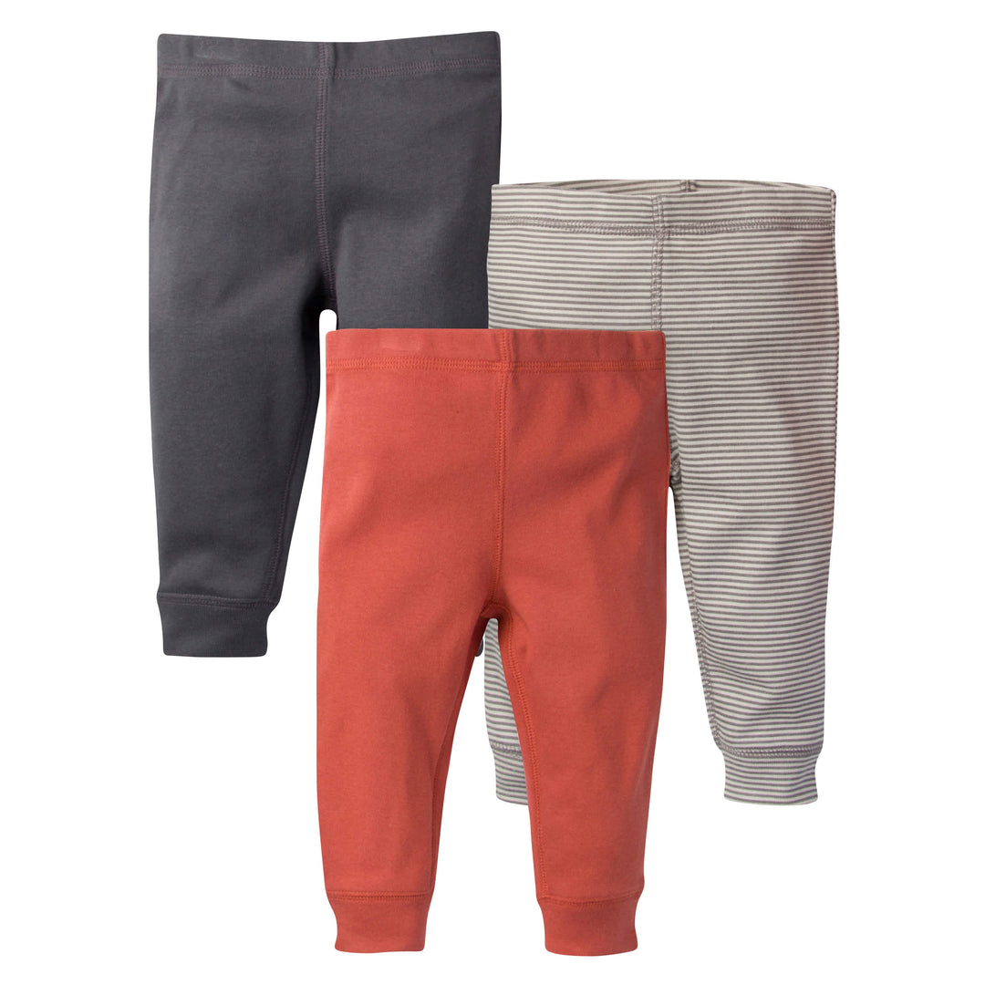 3-Pack Baby Boys Orange, Brown, & Striped Pants