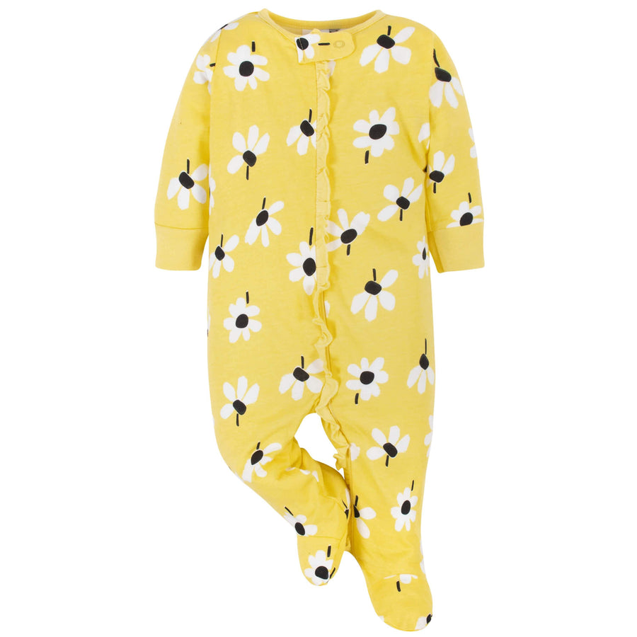 Baby Girls Daisies Sleep 'N Play-Gerber Childrenswear
