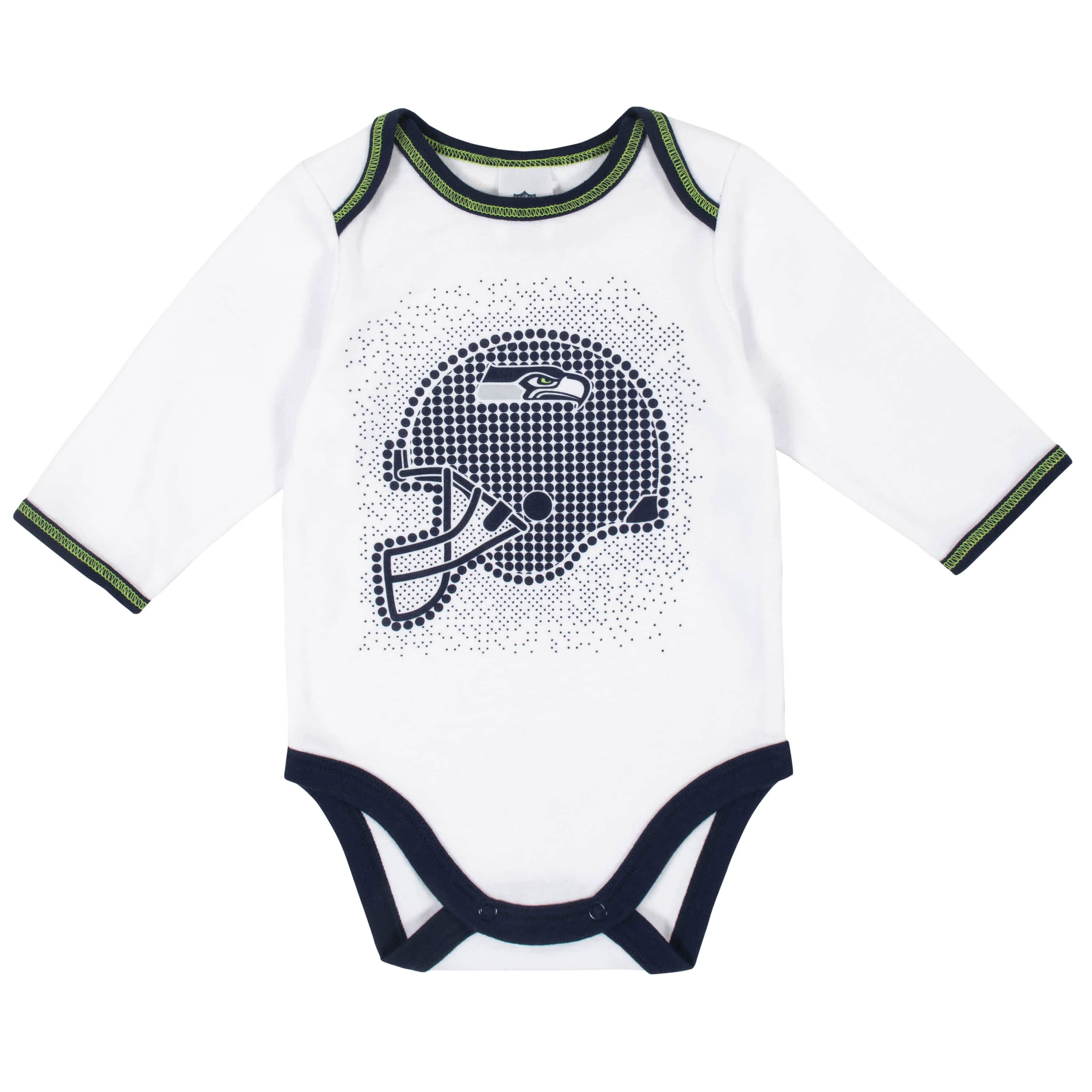 Seattle Seahawks 3-Piece Baby Boys Bodysuit, Pant, and Cap Set-Gerber Childrenswear