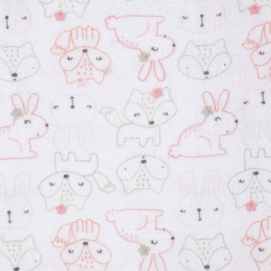 5-Pack Baby Girls Critters Flannel Receiving Blankets-Gerber Childrenswear