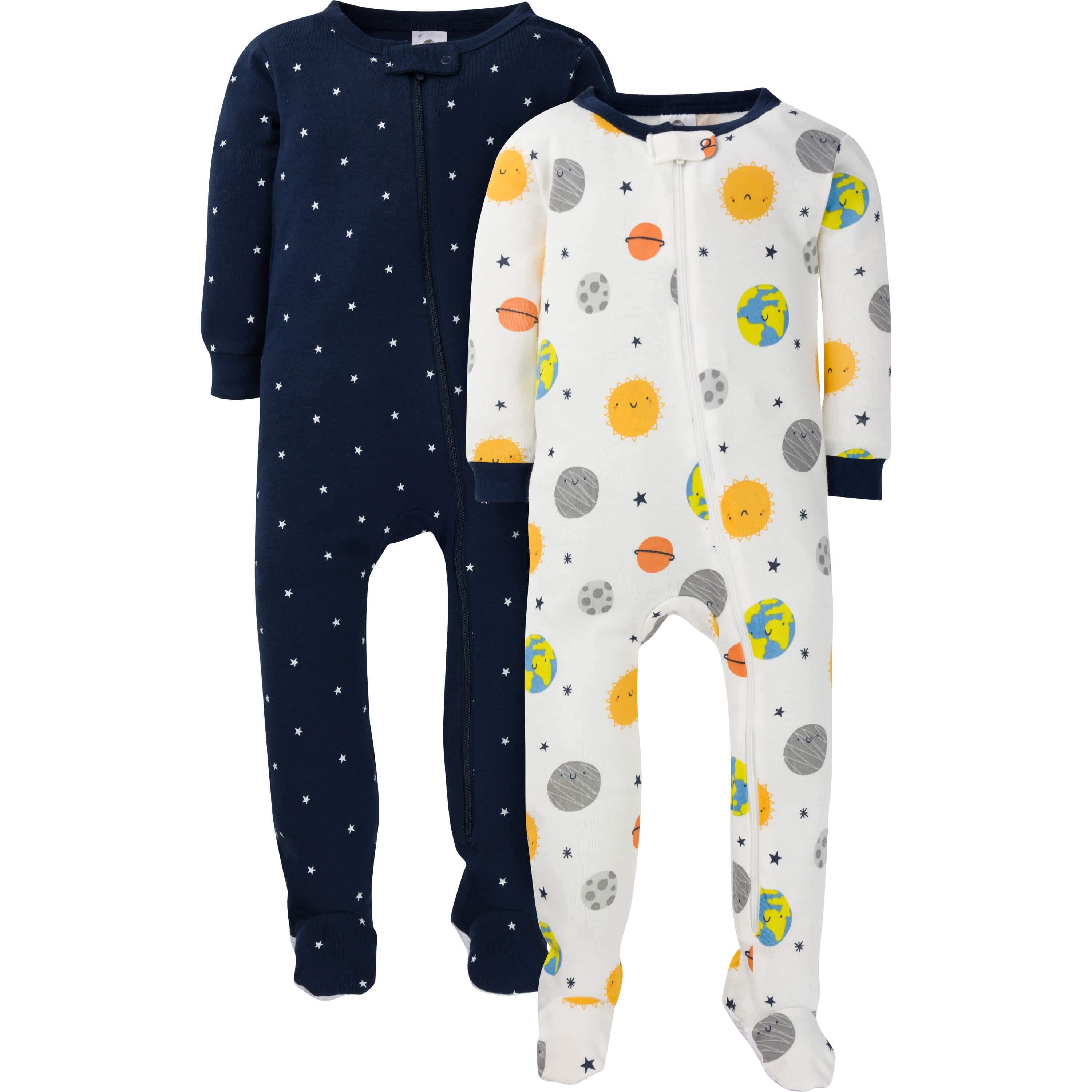 2-Pack Baby & Toddler Boys Earth Snug Fit Footed Cotton Pajamas-Gerber Childrenswear