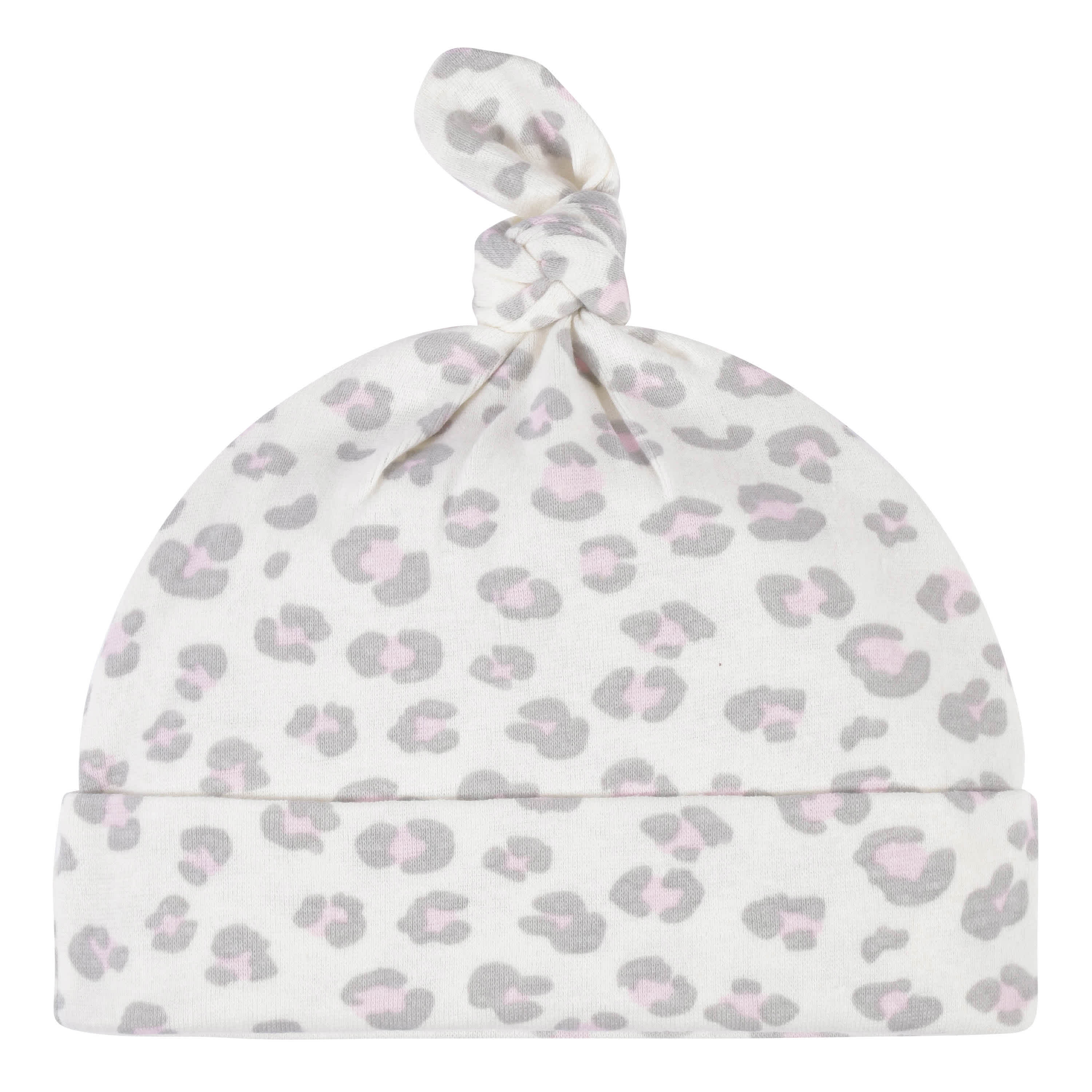 3-Piece Baby Girls Comfy Stretch Floral Leopard Long Sleeve Shirt, Footed Pant, & Cap Set-Gerber Childrenswear