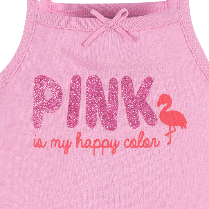 4-Pack Baby Girls Flamingo Fun Sleeveless Onesies® Bodysuits