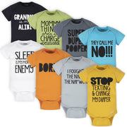 8-Pack Funny Baby Onesies® Brand Bodysuits-Gerber Childrenswear