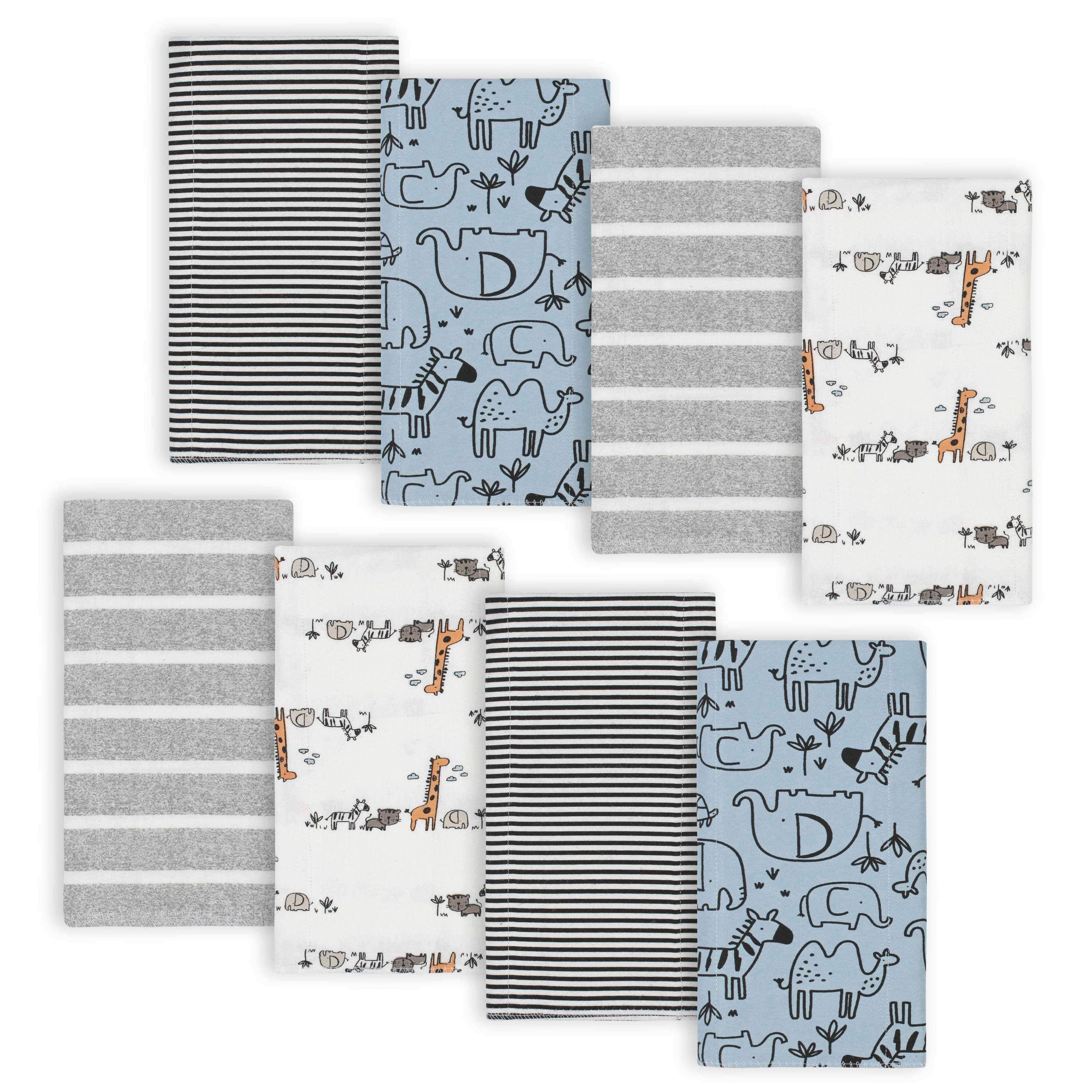 Gerber® 8-Pack Baby Boys Jungle Flannel Burp Cloths-Gerber Childrenswear