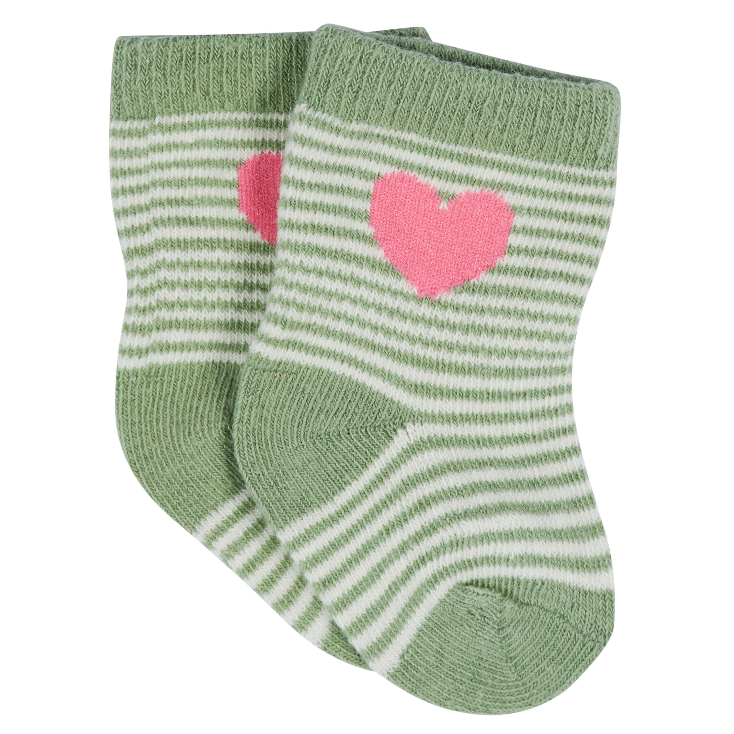 12-Pack Baby & Toddler Girls Floral Fox Jersey Crew Wiggle Proof® Socks