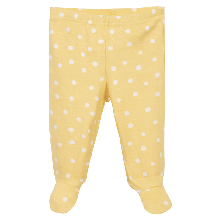 3-Piece Baby Girls Comfy Stretch Flower Pot Shirt, Footed Pant and Cap Set-Gerber Childrenswear