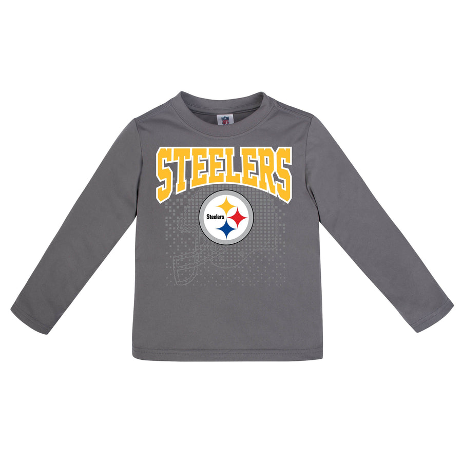 Pittsburgh Steelers Boys Long Sleeve Tee Shirt-Gerber Childrenswear