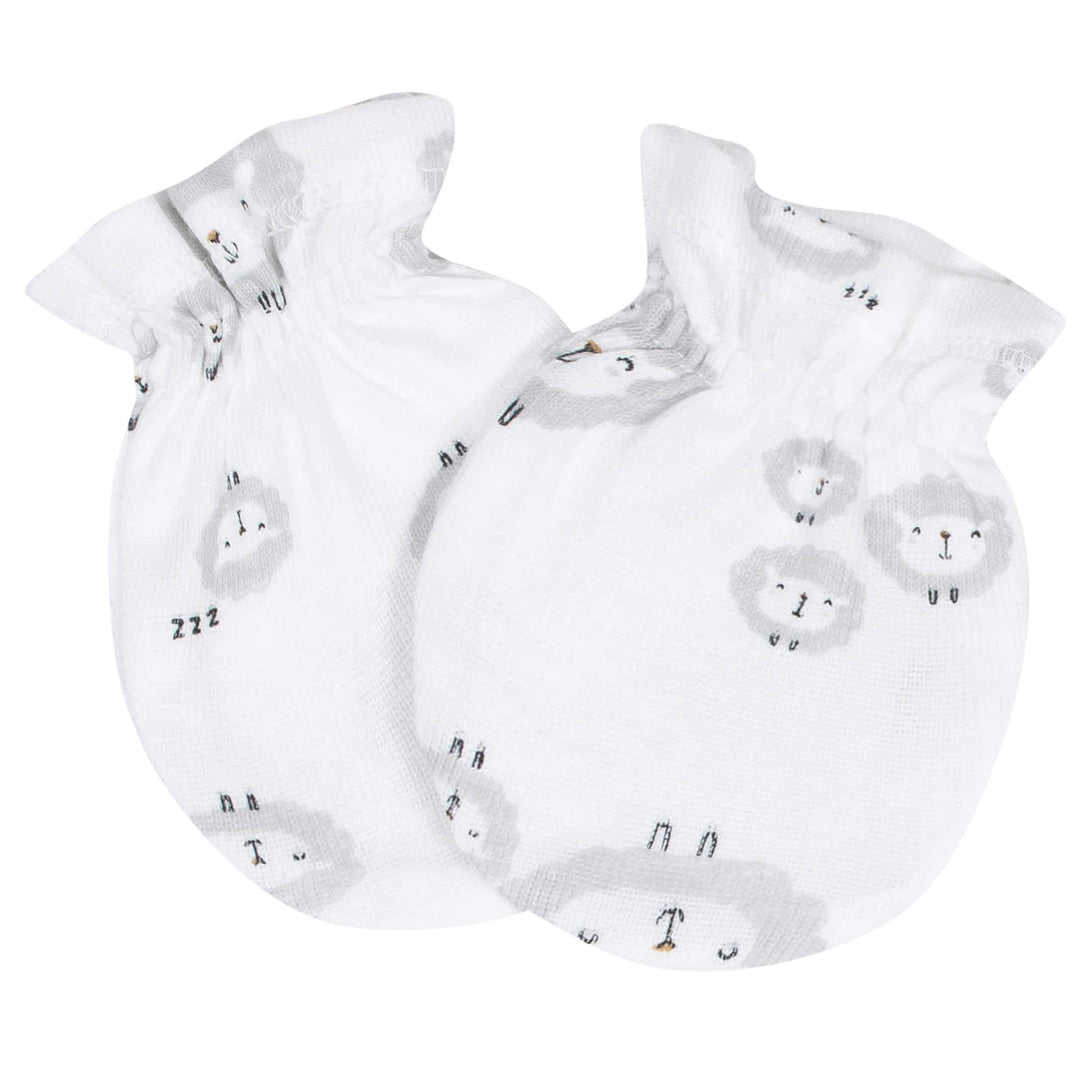 8-Piece Baby Neutral Sheep Caps & Mittens Set-Gerber Childrenswear