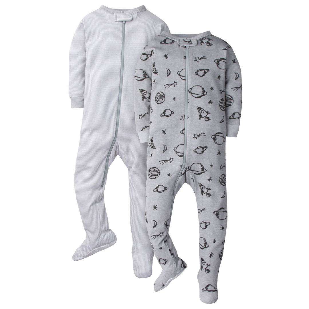 2-Pack Baby Boys Footed Union Suits - Universe-Gerber Childrenswear