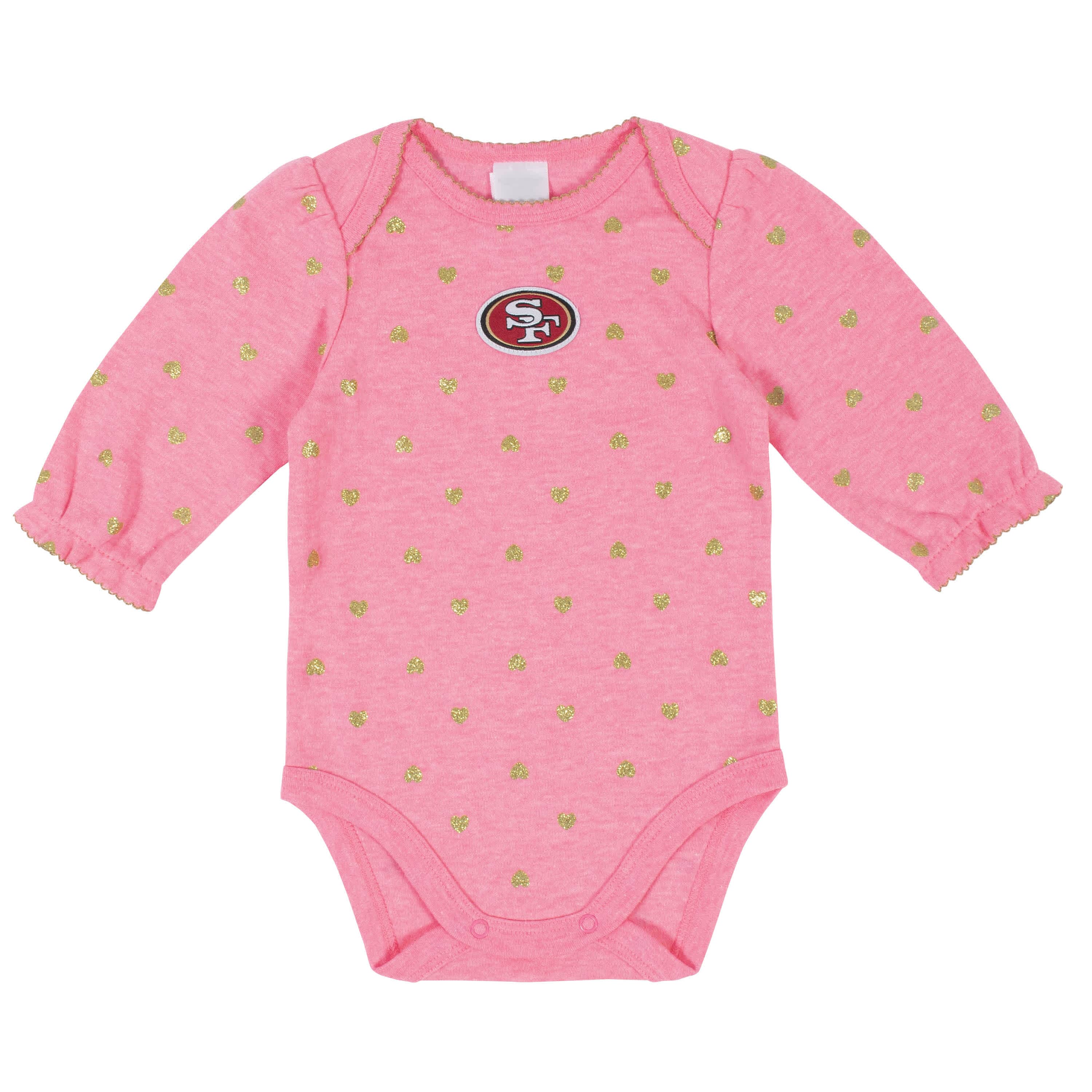 San Francisco 49ers Baby Girls Long Sleeve Bodysuits-Gerber Childrenswear