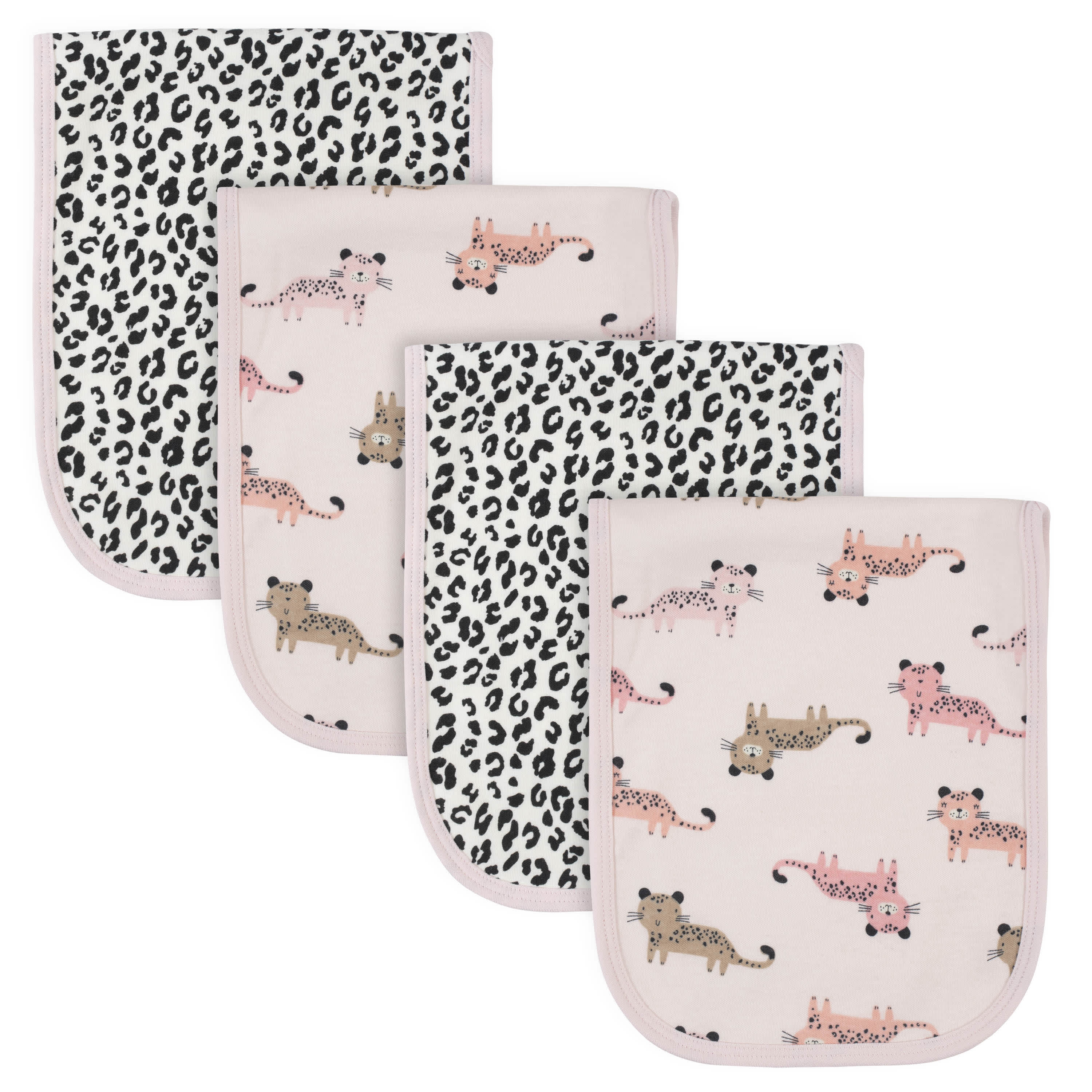 21-Piece Baby Girls Leopard Terry Bib, Burpcloth, Mittens, Cap and Bootie Sock Set-Gerber Childrenswear