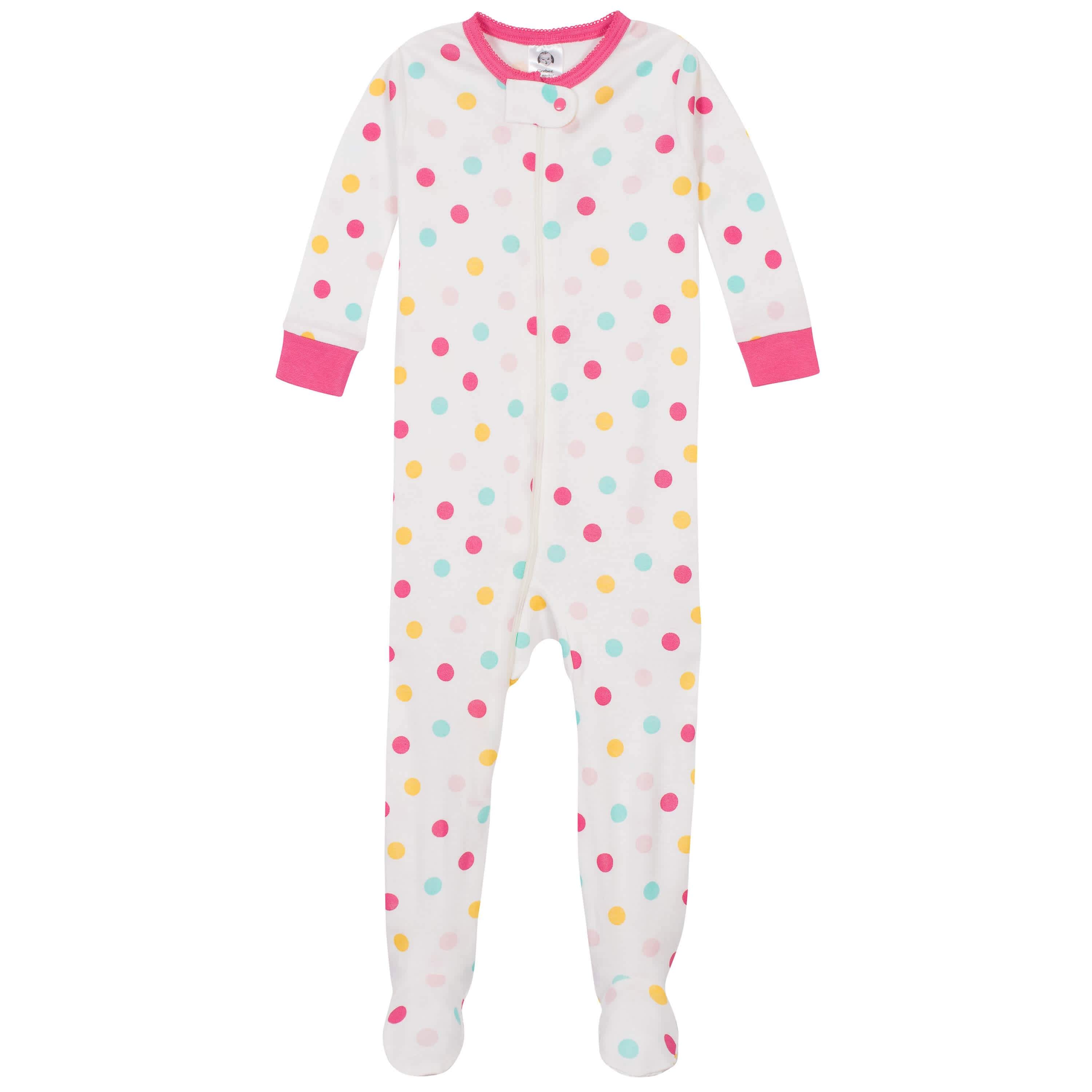 4-Pack Baby & Toddler Girls Unicorns & Cats Snug Fit Footed Cotton Pajamas-Gerber Childrenswear