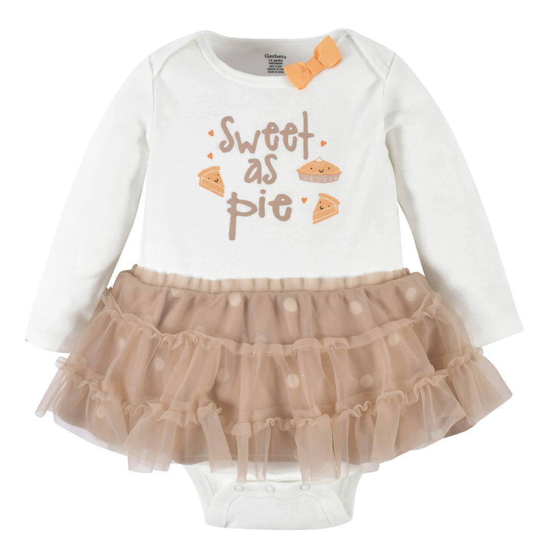 2-Piece Baby Girls Sweet As Pie Skirted Onesies® Bodysuit & Cap-Gerber Childrenswear
