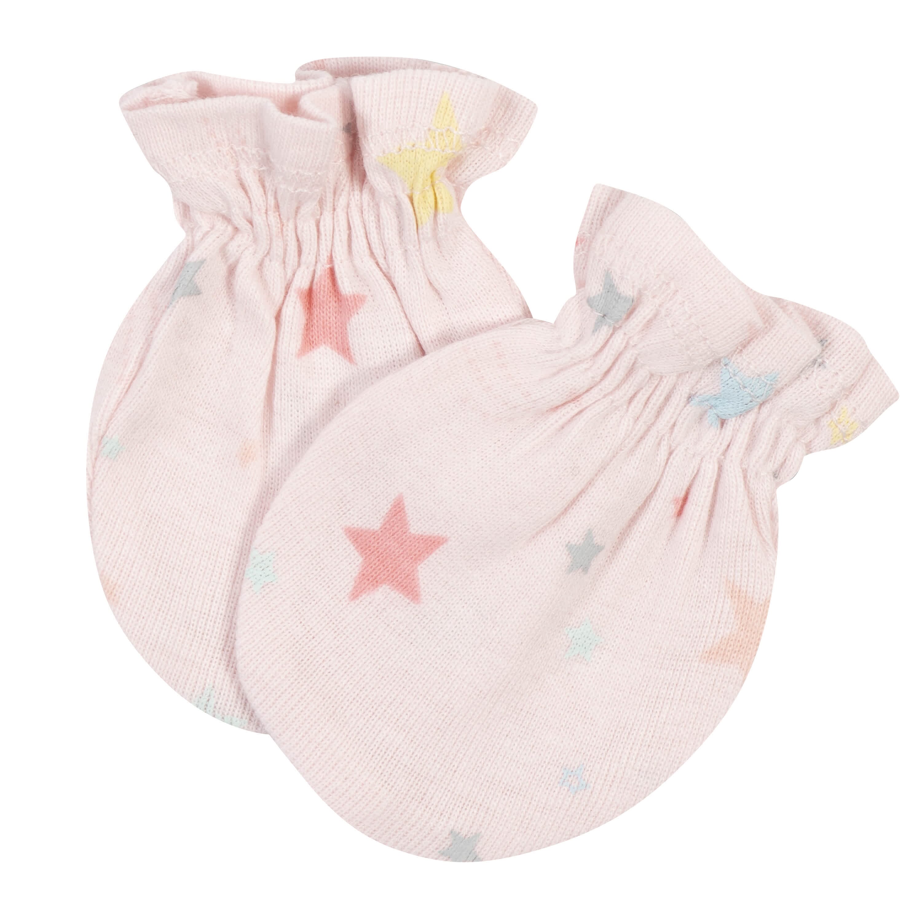 3-Pack Baby Girls Rainbow No Scratch Mittens-Gerber Childrenswear