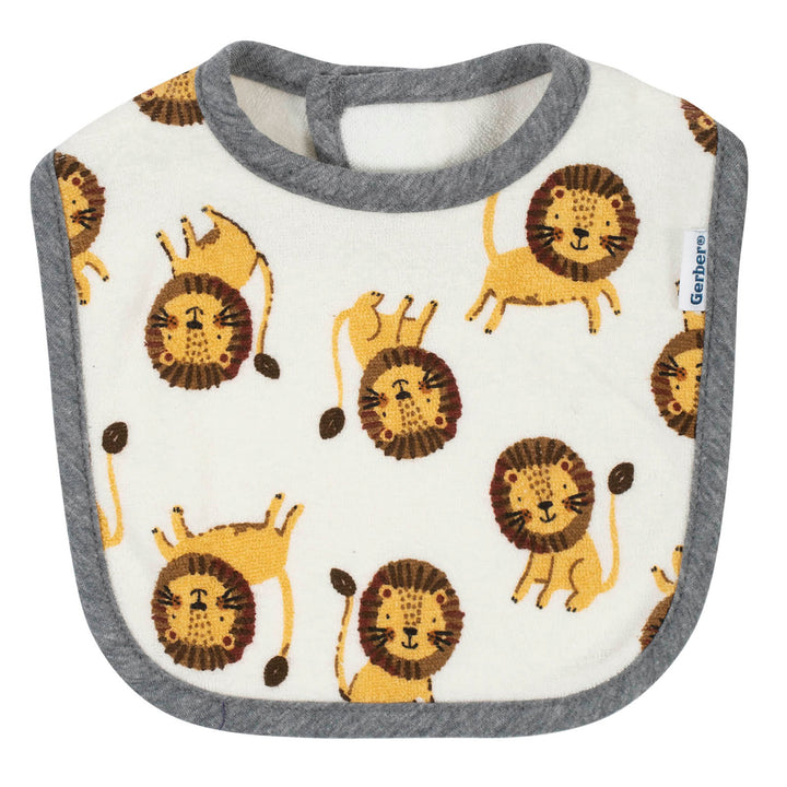 6-Piece Baby Boys Lion Bibs & Burp Cloths Set