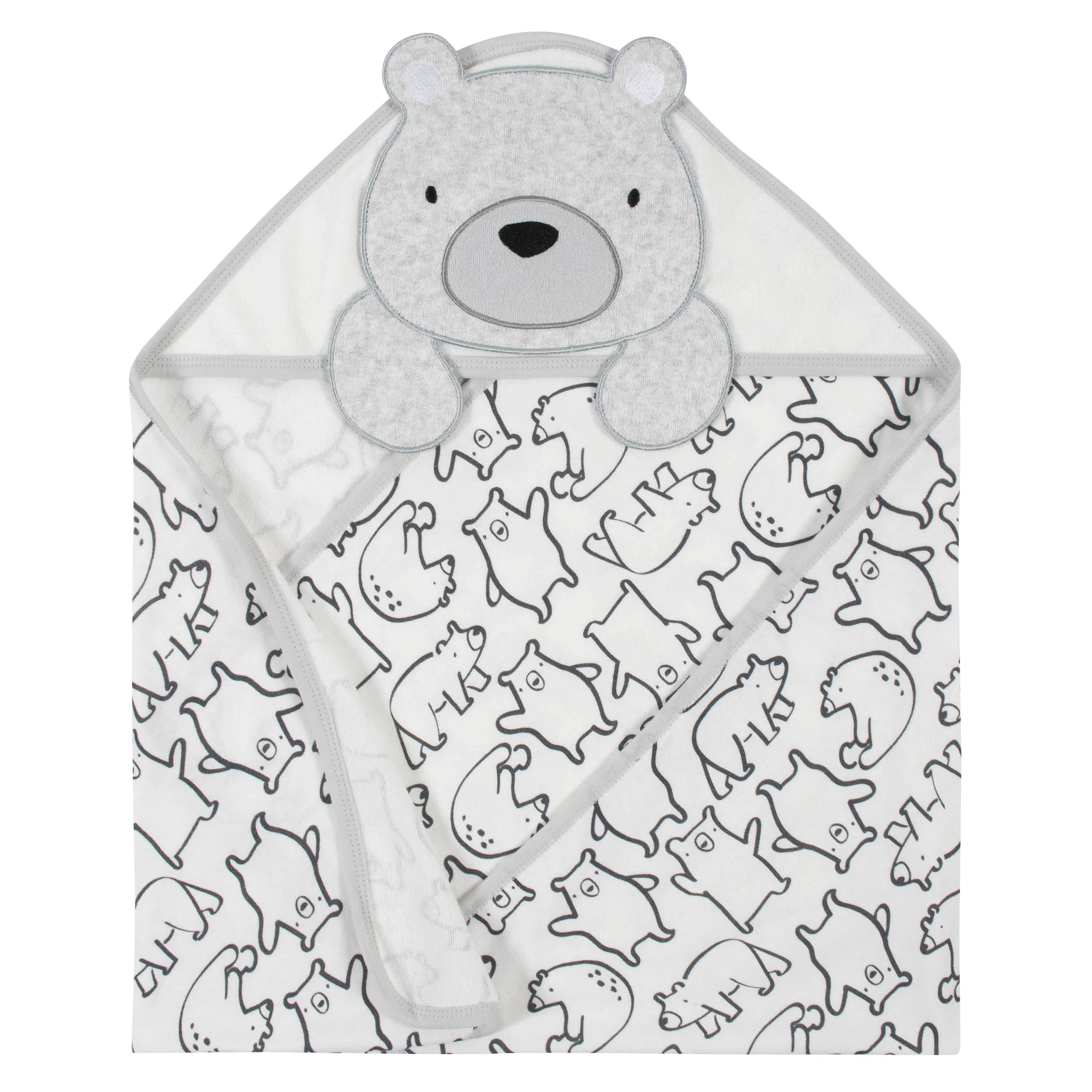 4-Piece Boys Bear Hooded Towel and Washcloths Set-Gerber Childrenswear