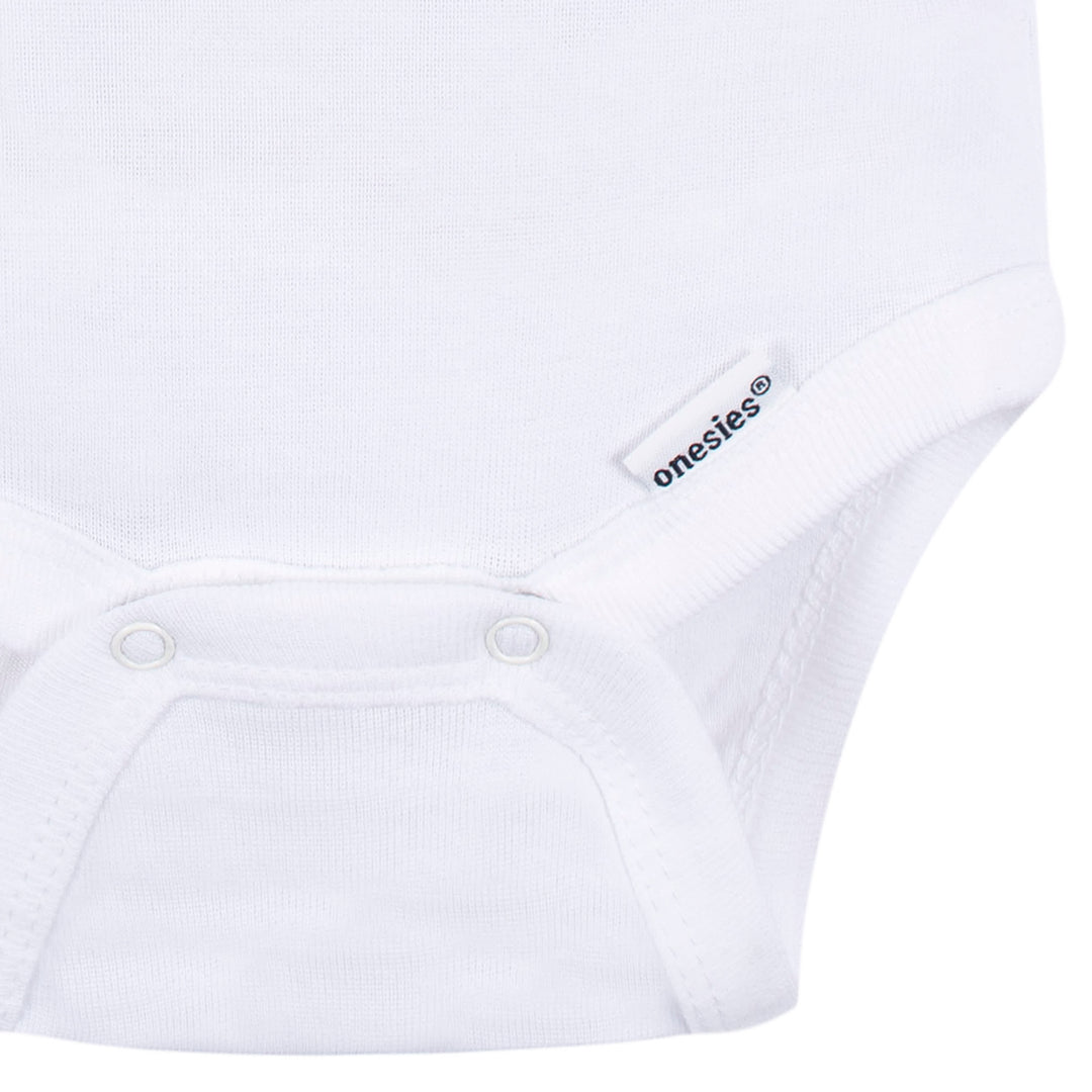 2-Pack Baby Neutral White Short Sleeve Onesies® Bodysuits